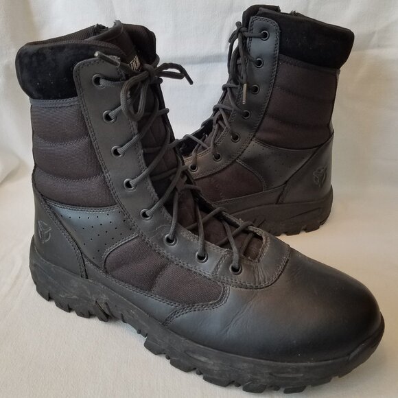 Tactical Performance Siege II black leather combat boots fwtpwr8010 size 14 - Picture 1 of 8